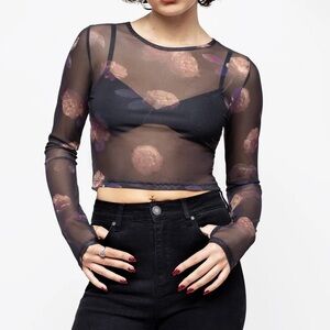 NWT Disturbia Monica Floral Mesh Top